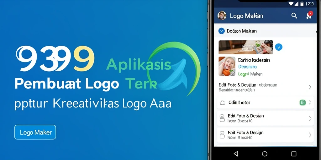 Tampilan antarmuka aplikasi 9399 untuk pembuatan logo.