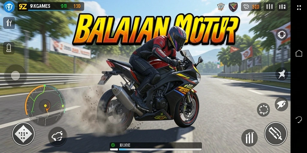 Screenshot antarmuka permainan Balap Motor 9ZKGAMES.
