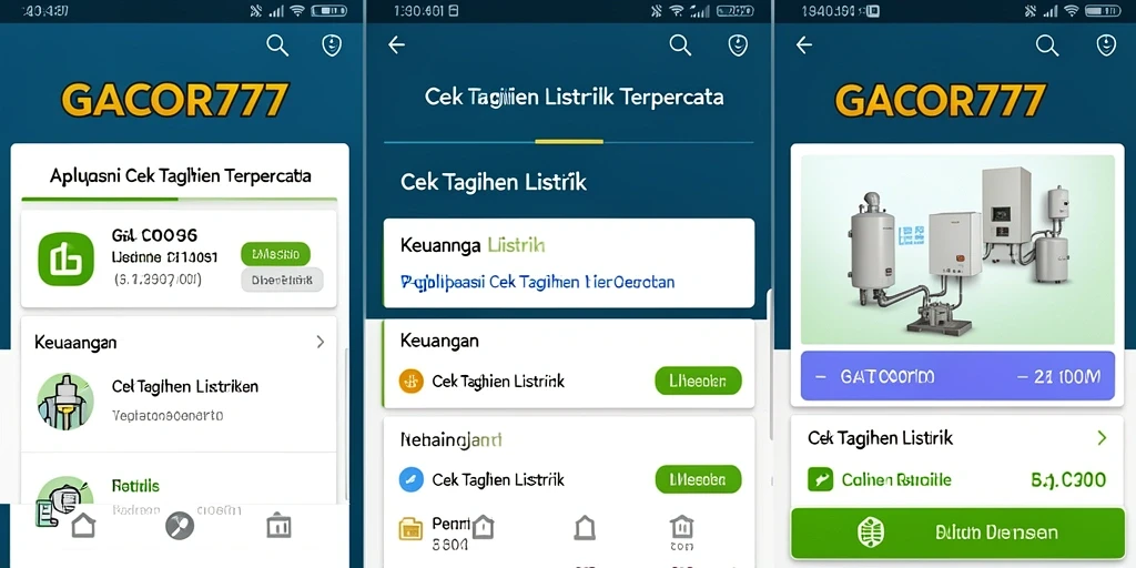 Antarmuka aplikasi GACOR777 untuk cek tagihan listrik yang mudah digunakan.