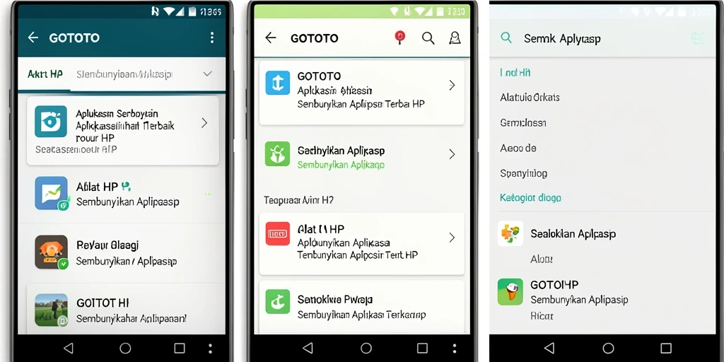 Screenshot utama GOTOTO menampilkan antarmuka sederhana untuk menyembunyikan aplikasi.