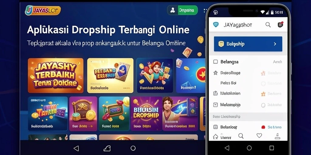 Antarmuka pengguna aplikasi JAYASLOT untuk pengalaman dropship yang lebih baik.