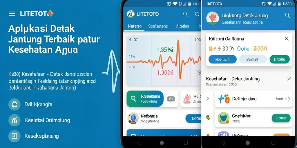 Tampilan utama aplikasi LITETOTO dengan grafik detak jantung.