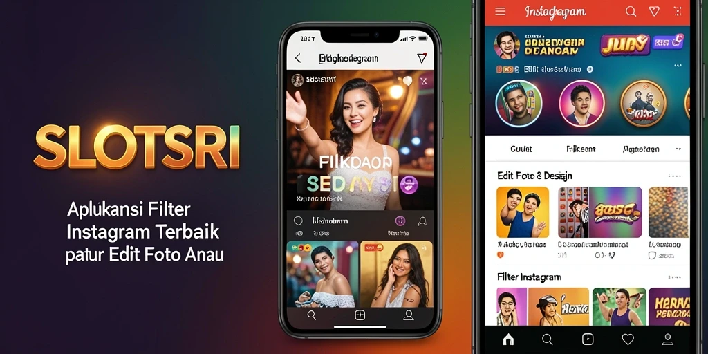 Antarmuka SLOTSRI dengan berbagai pilihan filter Instagram yang menarik.